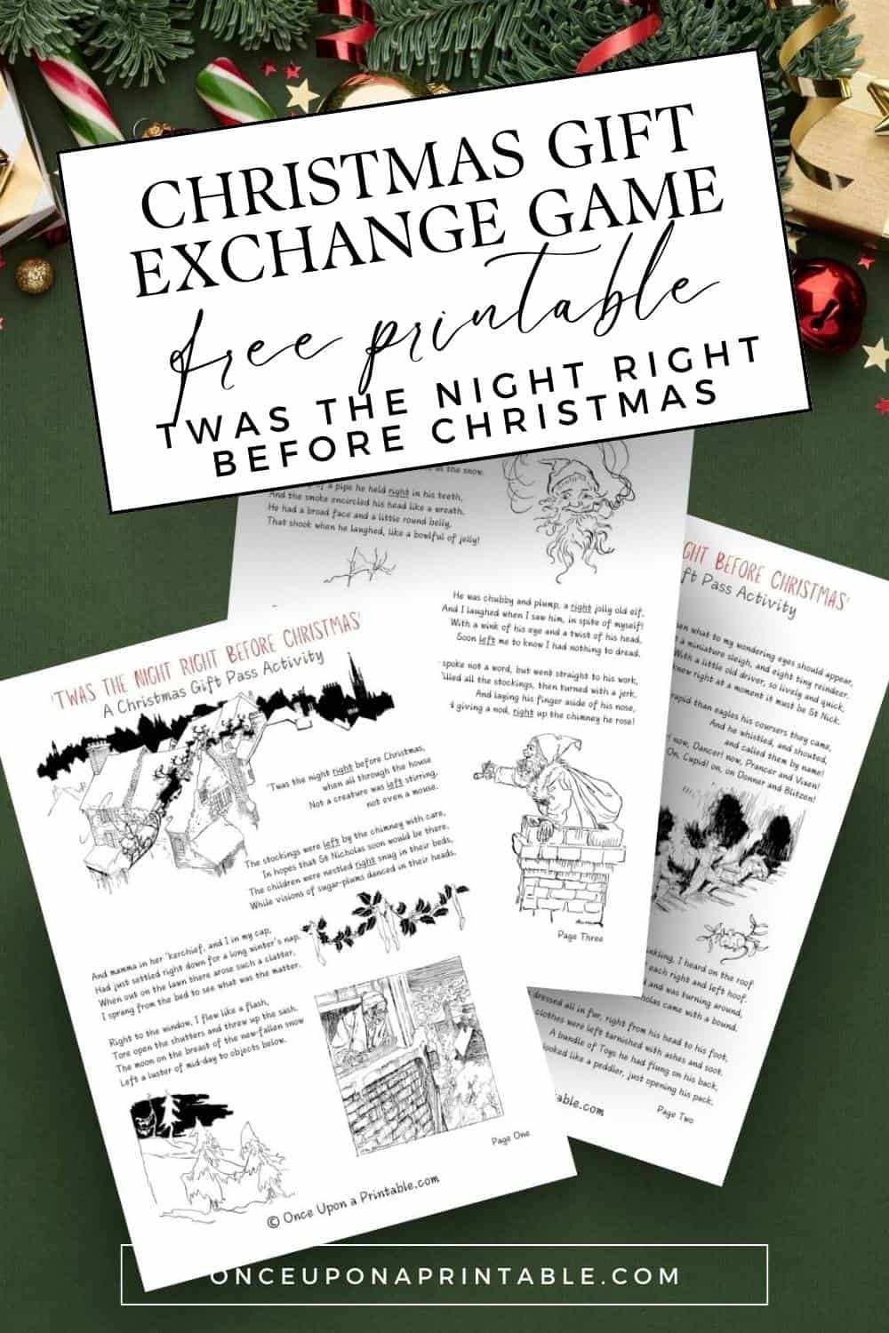 free printable twas the night right before christmas game - once